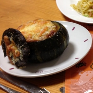 坊ちゃんかぼちゃの丸ごと焼きカレー♪